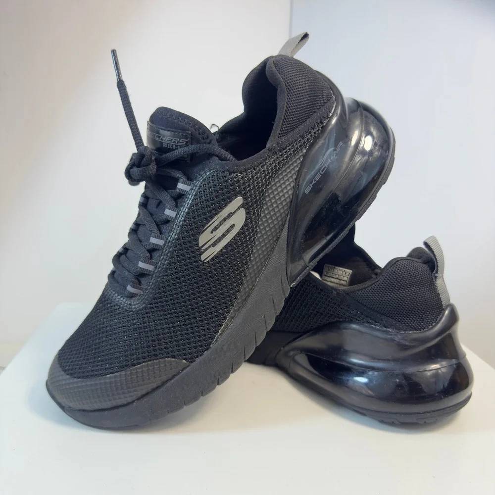 Skechers Skech-Air Sneakers Womens 9.5 Black 13276 Mesh Air Cushioned Athletic